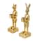 American Art Decor The Fox and Rabbit Gold Resin Tabletop Bar Decor - 8" x 2.25" x 2.25", 8.75" x 2" x 2.25"